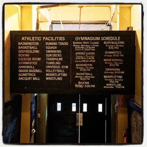 Group schedules board at the New Orleans Athletic Club